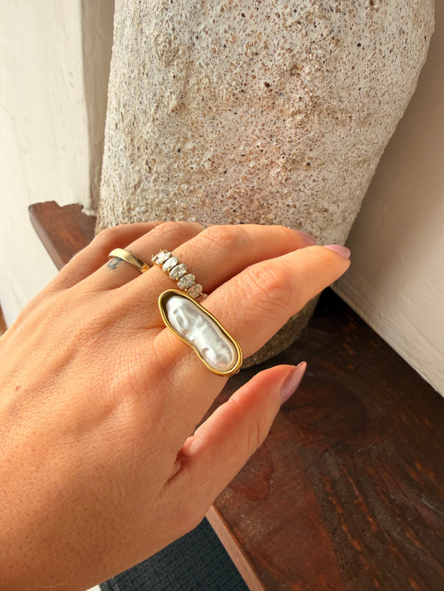 Anel Com Madre Pérola