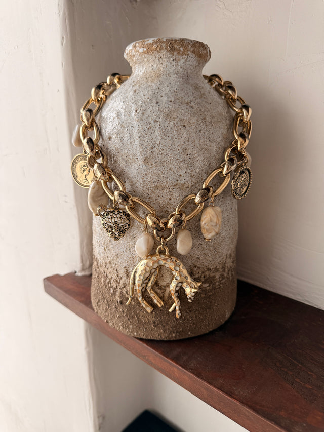 Colar Animal Com Pedras