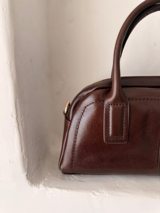 Mini Leather Bowling Suitcase
