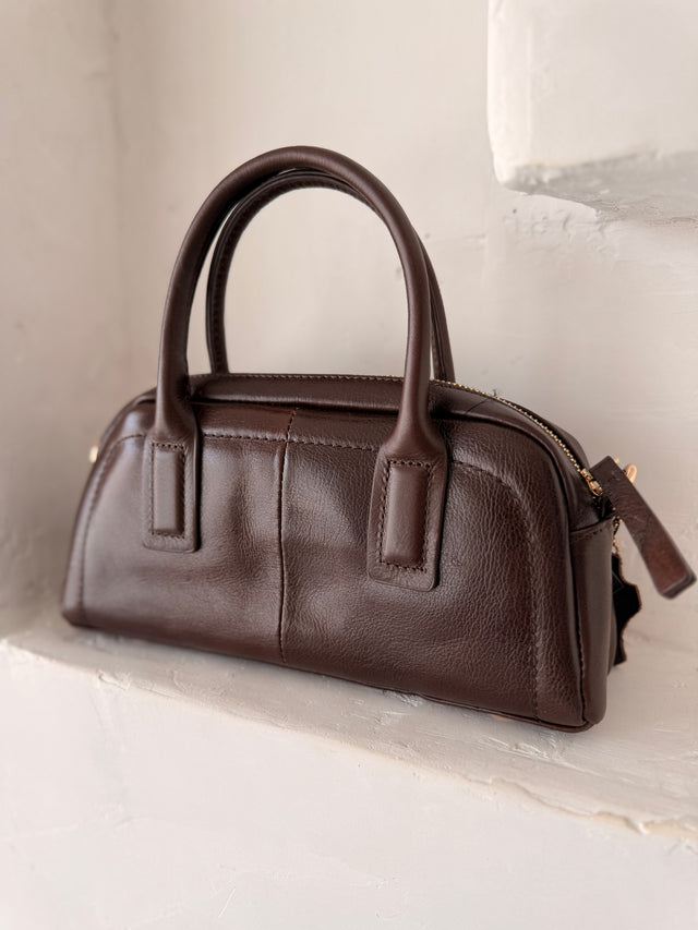 Mini Leather Bowling Suitcase