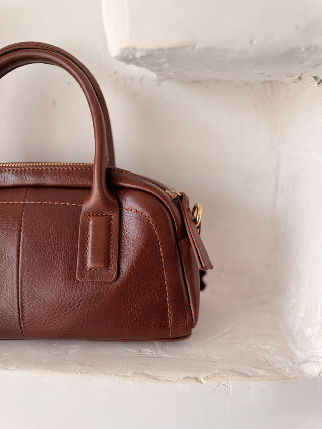 Mini Leather Bowling Suitcase
