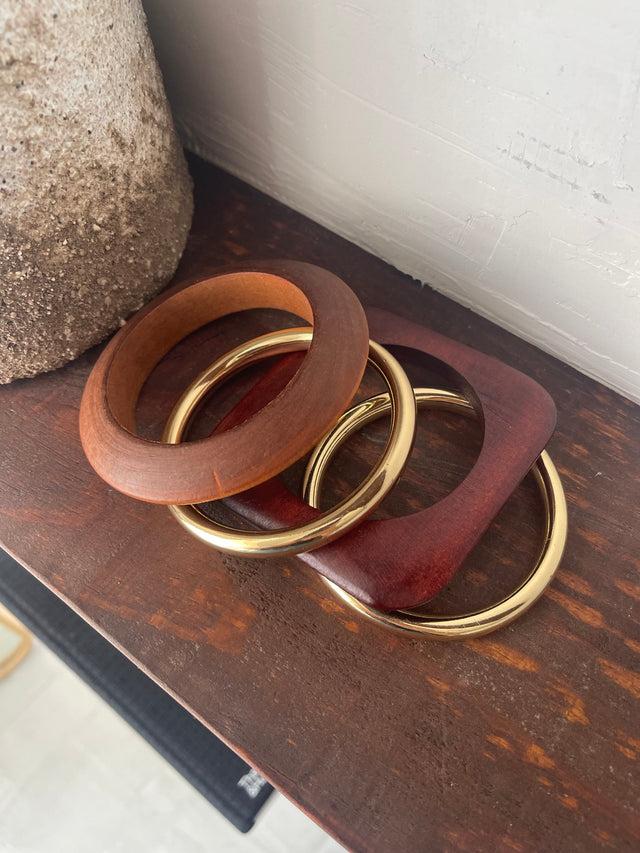 Pack de Pulseiras em Madeira e Aço