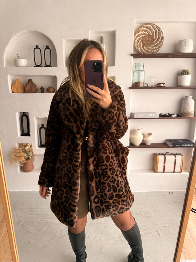 Casaco de Pêlo Animal Print