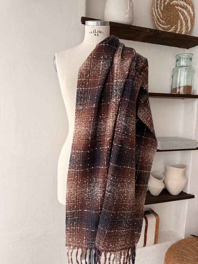 Écharpe carrée tricotée