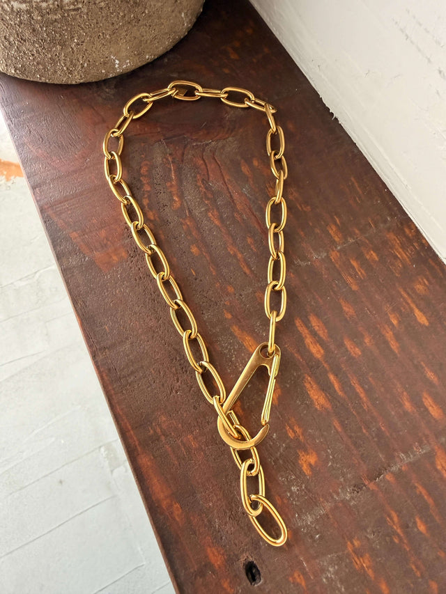 Collier maillons fermoir large