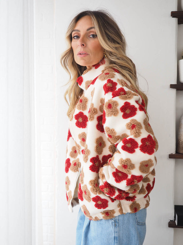 Casaco Bomber ás Flores