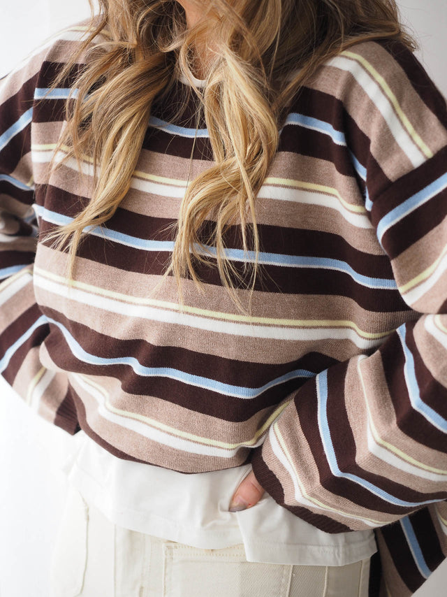Pull en maille rayé