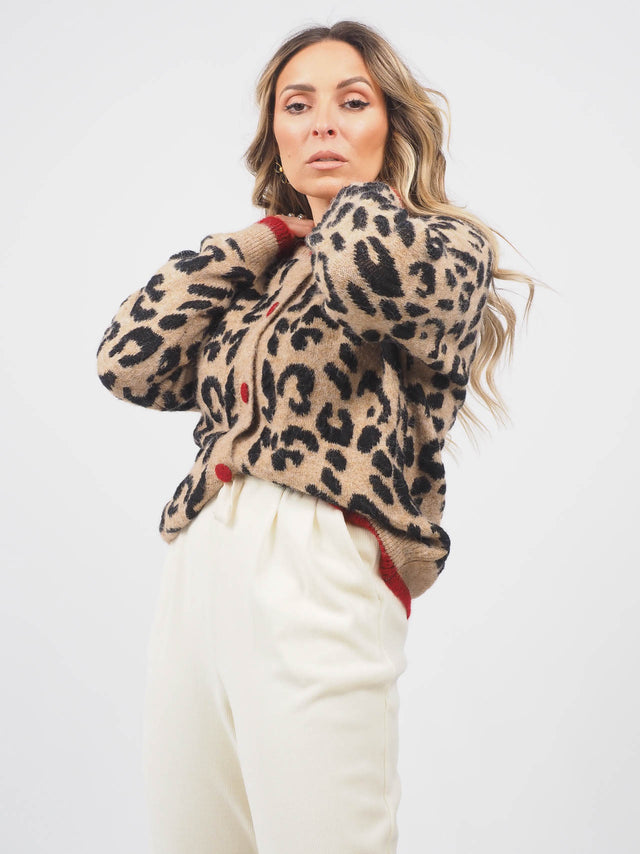 Casaco de Malha Animal Print