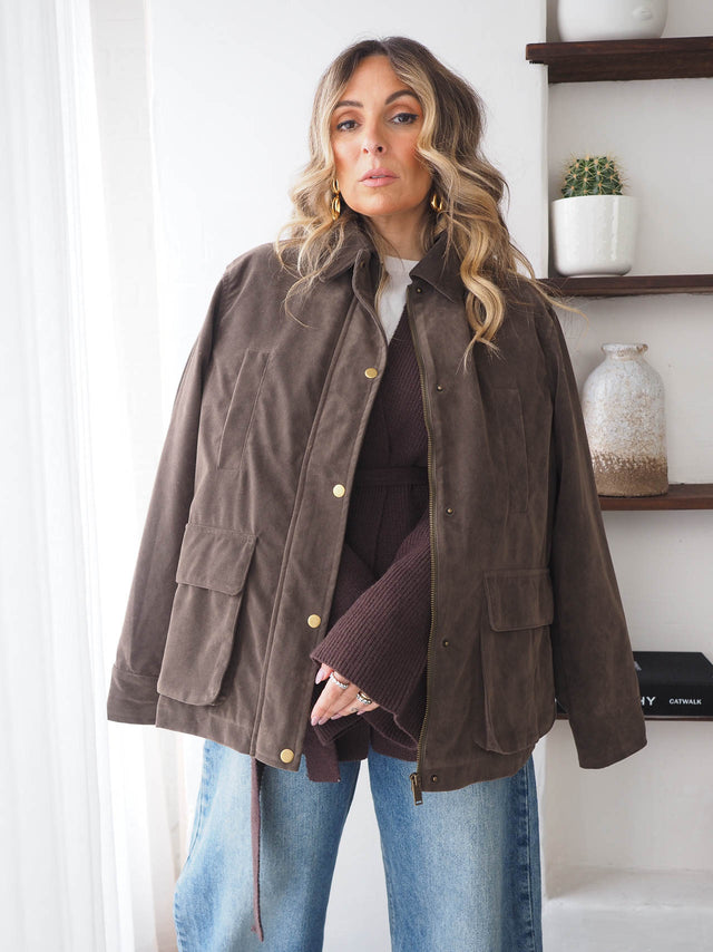 Blusão Efeito Camurça