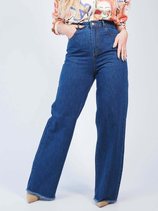Jeans: Calças de ganga wide leg Mulher - Black Peach - Black Peach: 42.00 € | Cor / Color: azul | Tamanho / Size: S - Black Peach® - Primavera Verão 2024