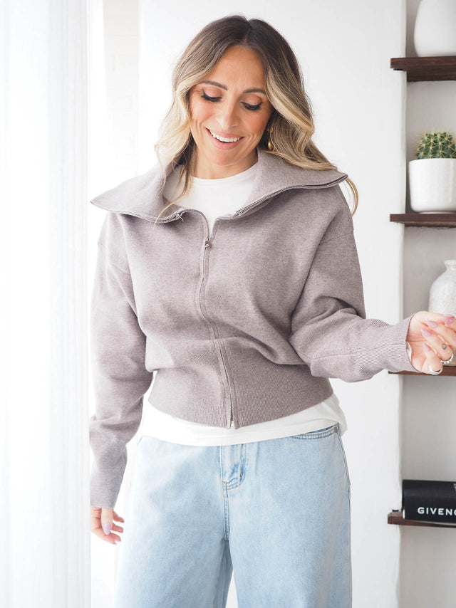 Casaco Malha Com Gola