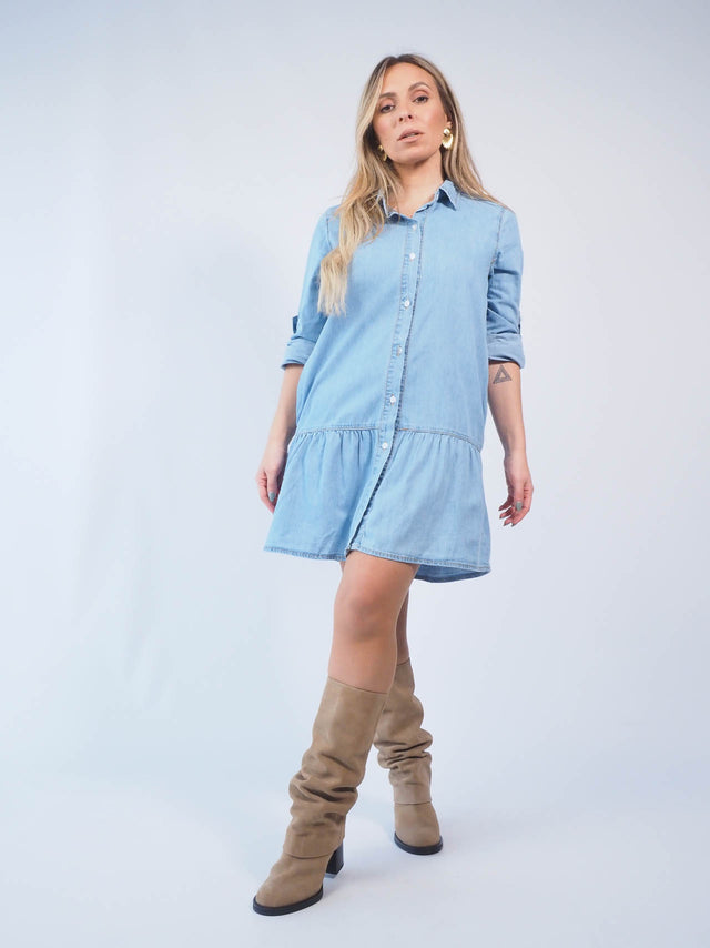 Vestidos: Vestido de Ganga - Black Peach - Black Peach: 34.00 € | Cor / Color: azul | Tamanho / Size: S, M, L, XL, 2XL - Black Peach® - Primavera Verão 2024