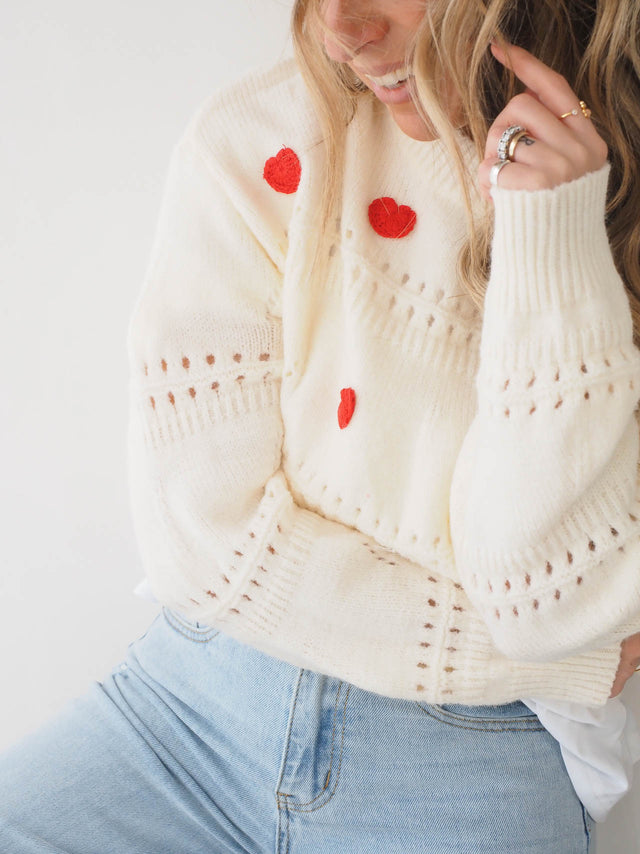 Knitted Hearts Sweater