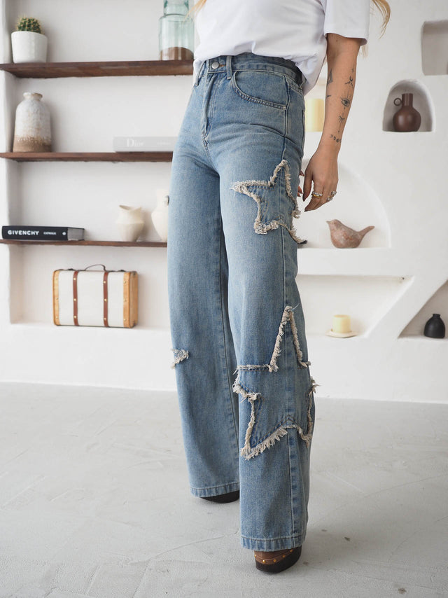 Calças de Ganga Estrelas