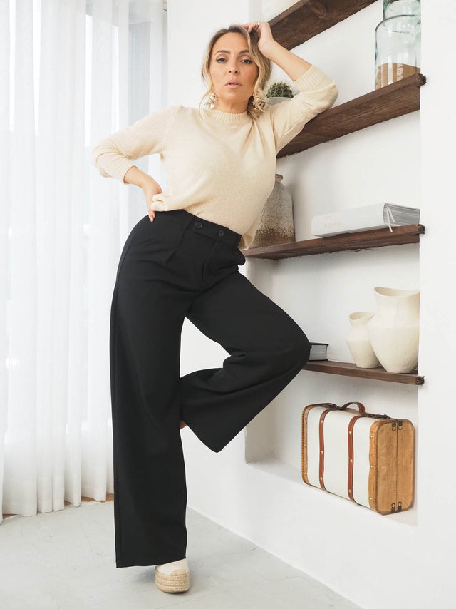 Pantalon en tissu plissé