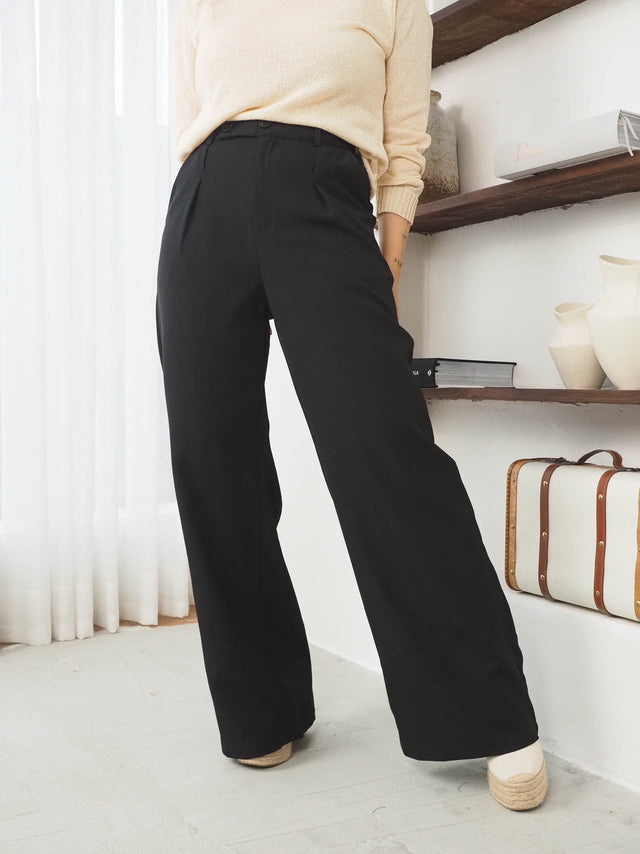 Pantalon en tissu plissé