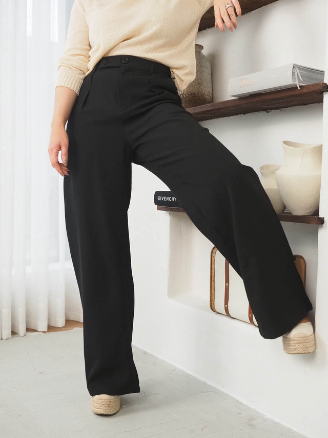 Pantalon en tissu plissé