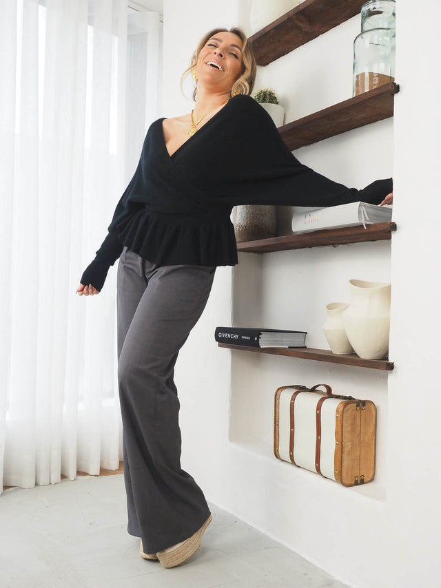 Pantalon en tissu plissé