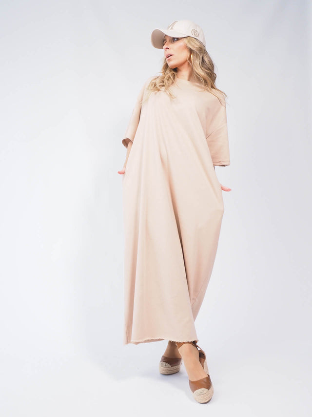 Vestidos: Vestido Básico felpa Mulher - Black Peach: 45.00 € | Cor / Color: cinzento, camel | Tamanho / Size: TU - Black Peach® - Primavera Verão 2024