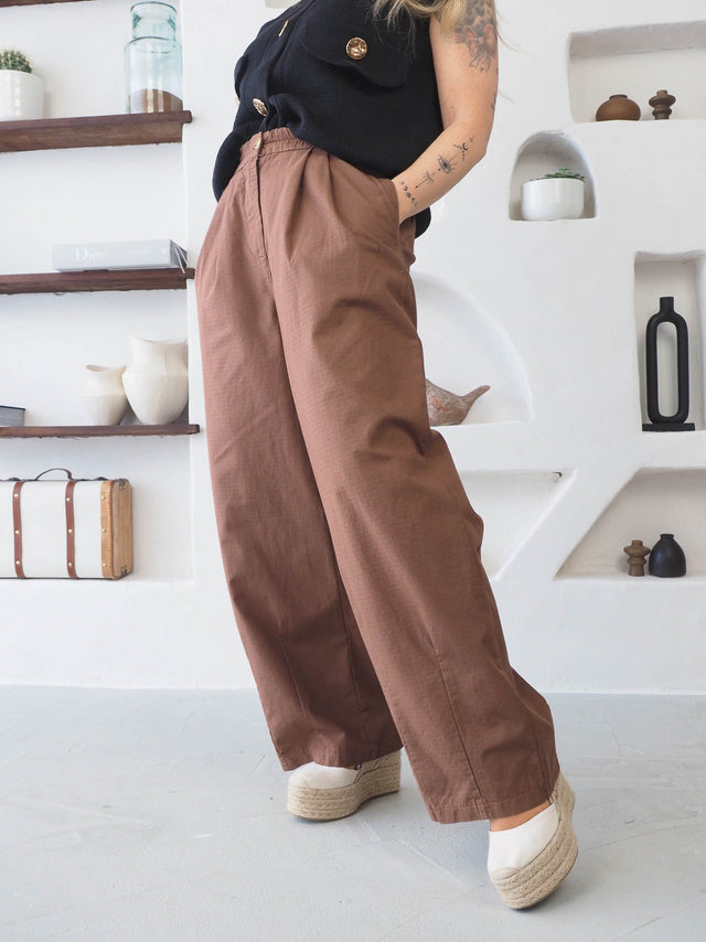 Pantalon large à plis