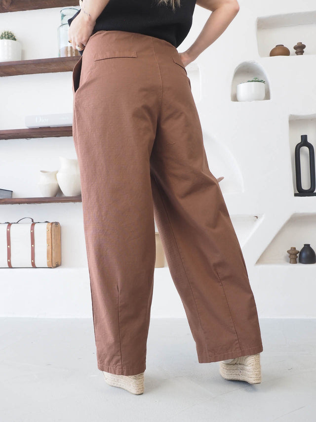 Pantalon large à plis
