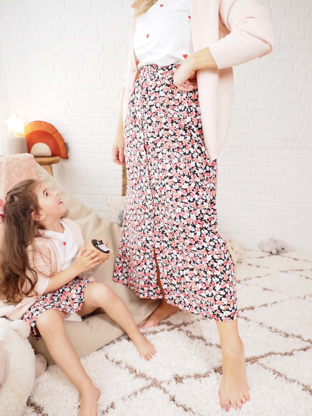 MIDI SKIRT WITH FLOWER PRINT
