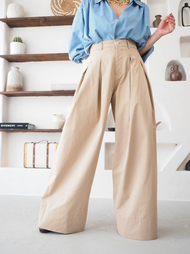 Calças Pantalona Com Pregas