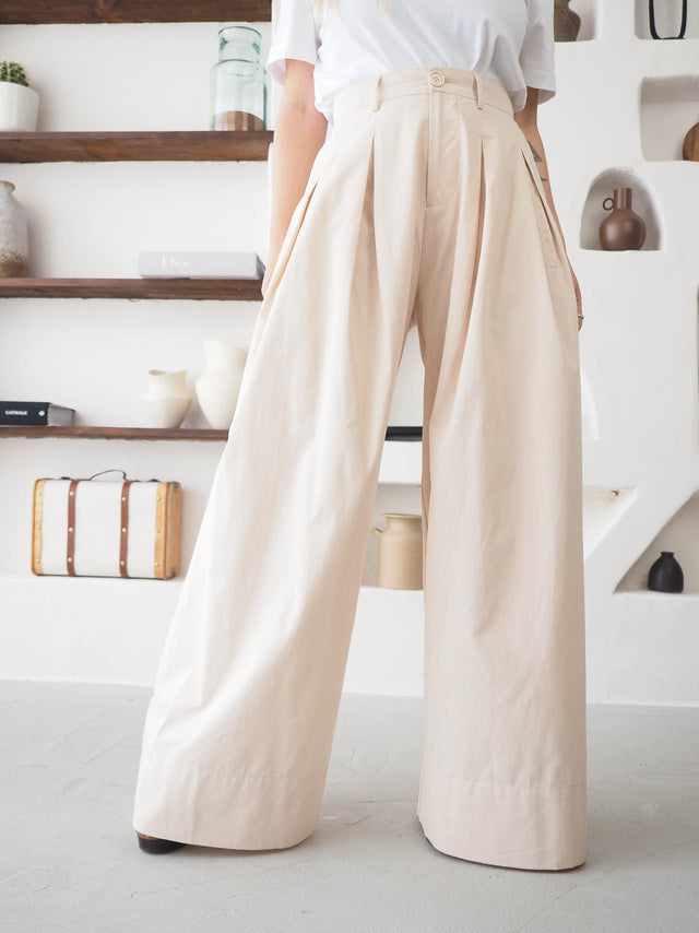 Calças Pantalona Com Pregas