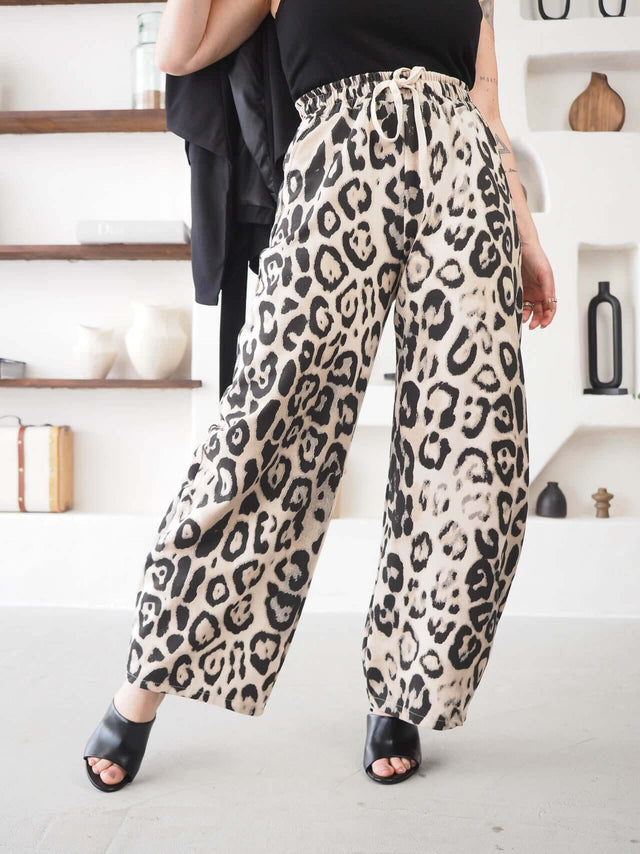 Calças Felpa Animal Print