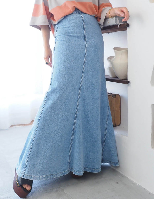 Jupe longue en jean