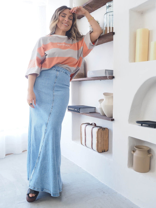 Jupe longue en jean