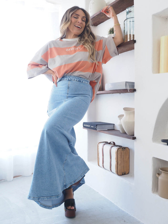 Jupe longue en jean
