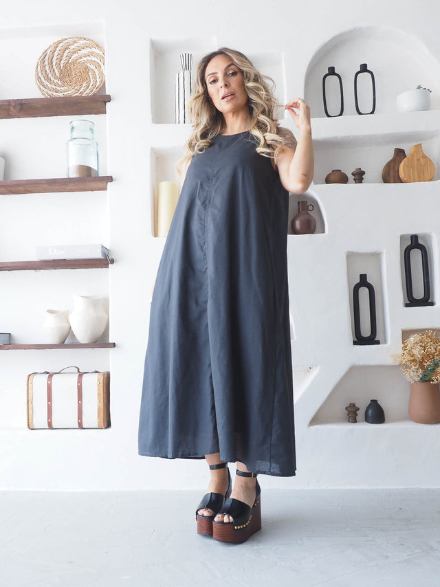 Vestido Midi Liso