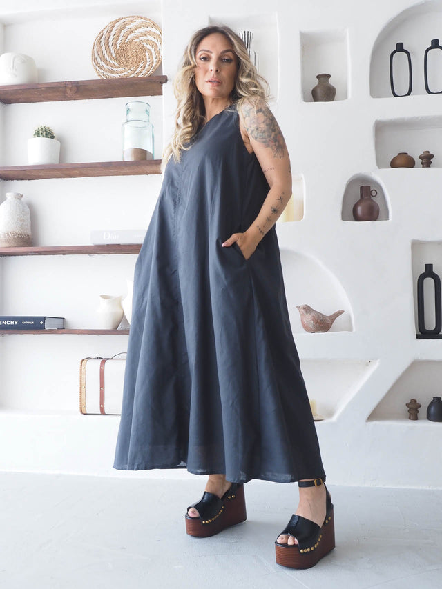 Vestido Midi Liso
