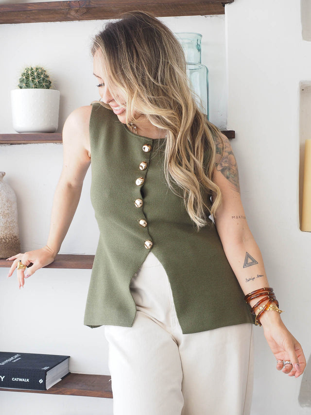 Belted Knit Vest