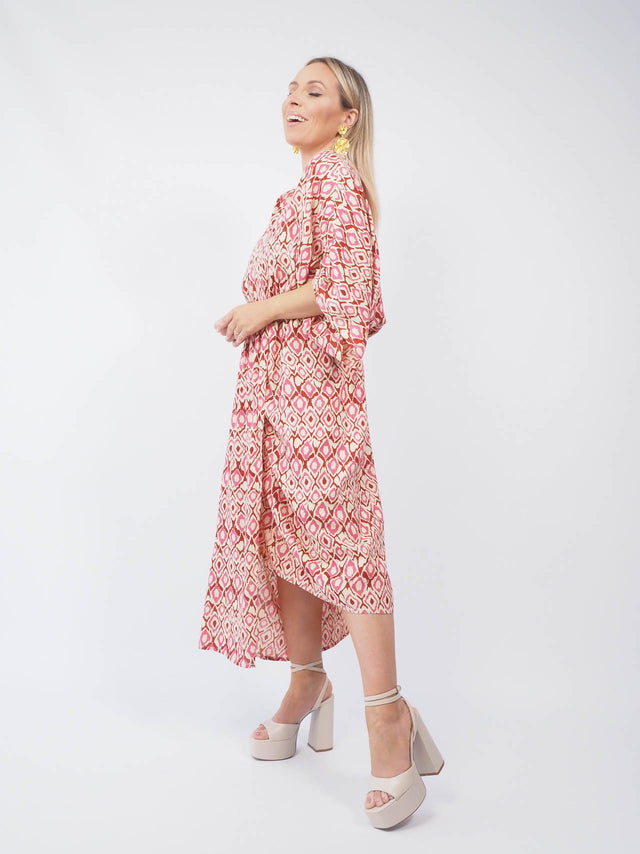 PRINTED MIDI DRESS