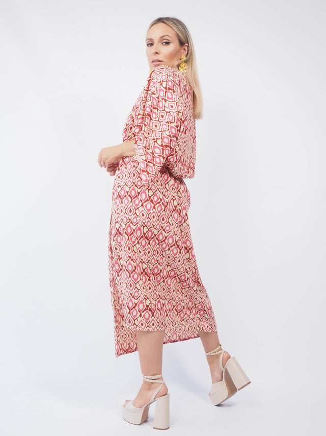 PRINTED MIDI DRESS