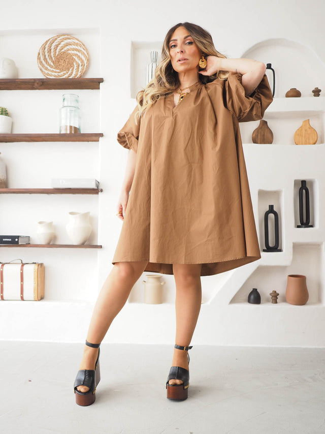Vestido Básico Manga Balão