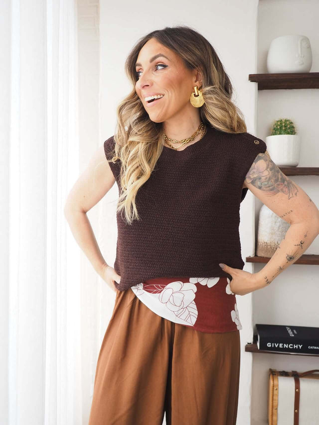 Colete em Malha Crochet