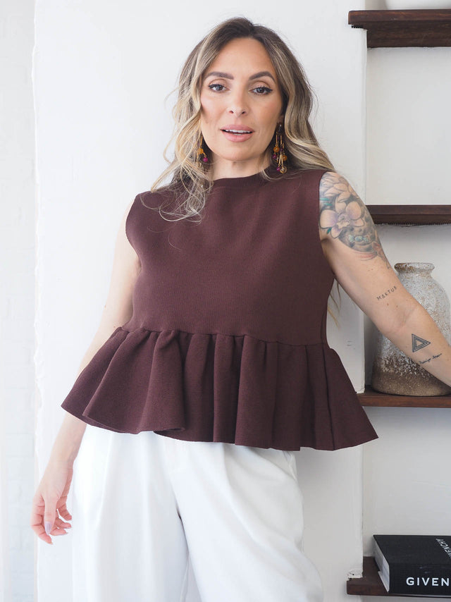 Knit Top with Frill