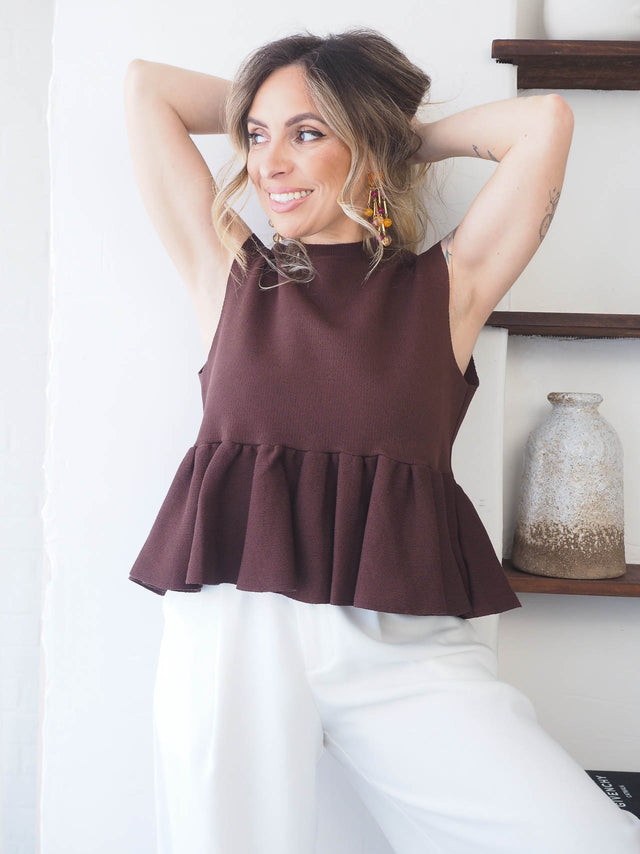 Knit Top with Frill