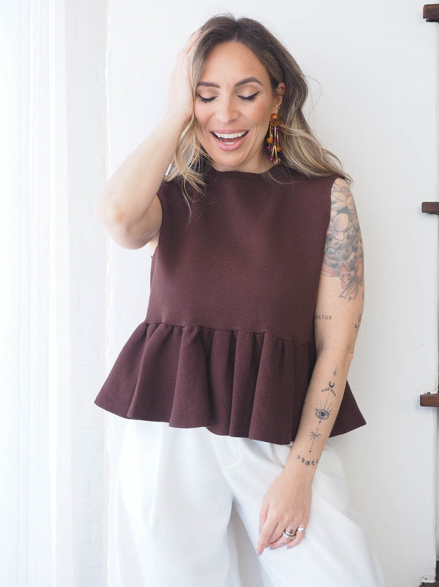 Knit Top with Frill