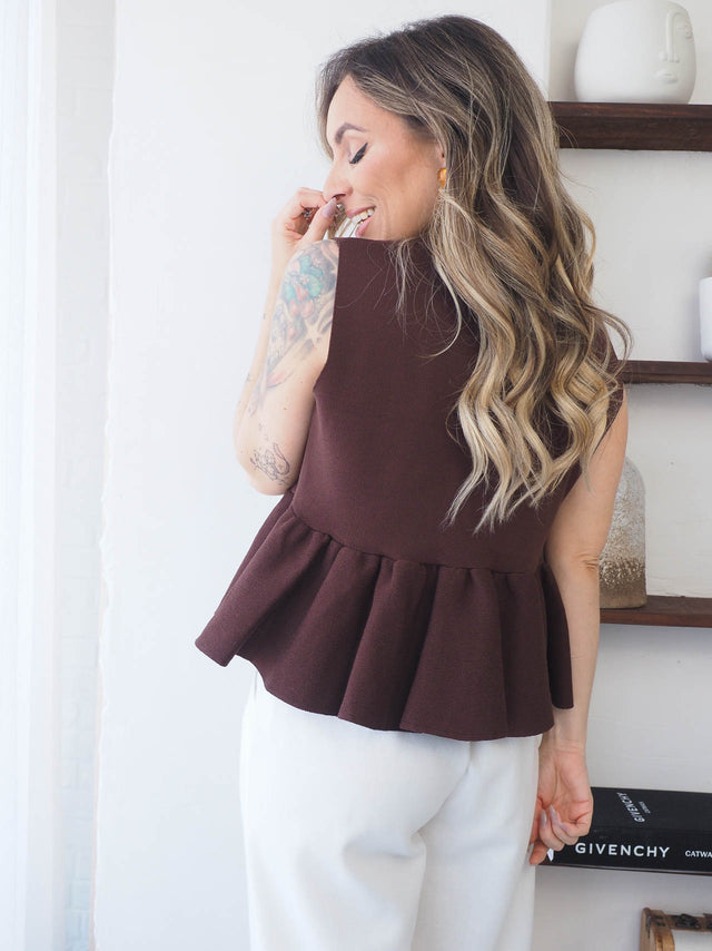 Knit Top with Frill
