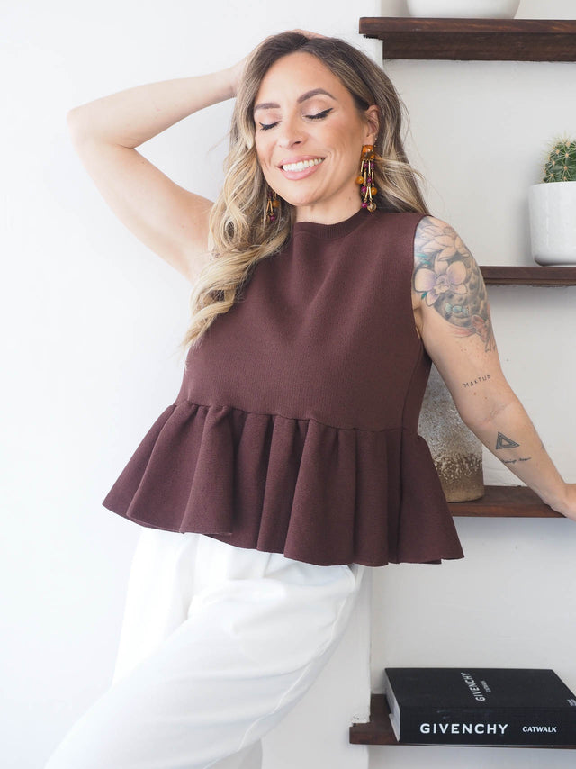 Knit Top with Frill