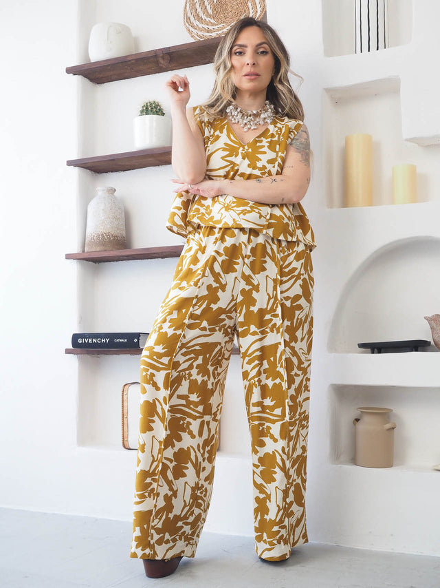 Printed Top and Pants Set