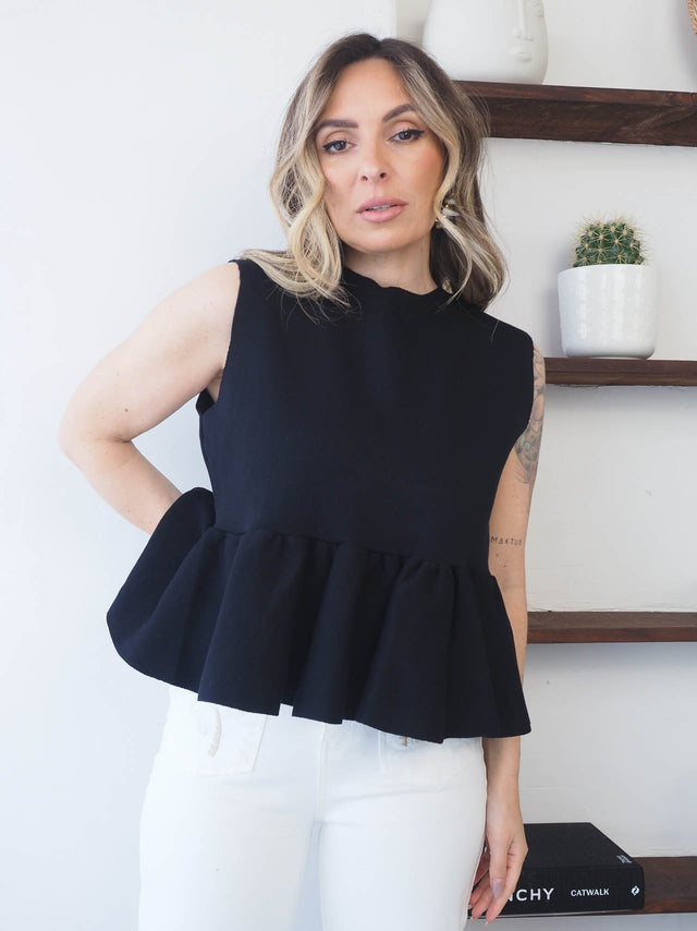 Knit Top with Frill
