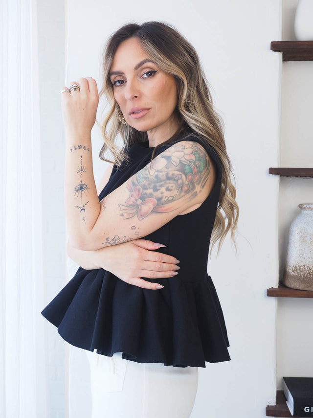 Knit Top with Frill
