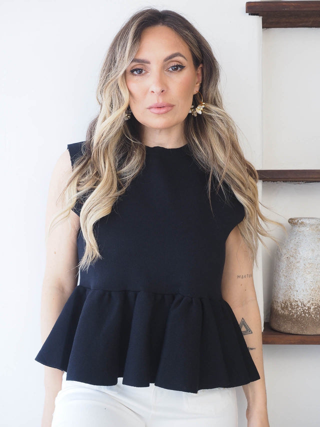 Knit Top with Frill