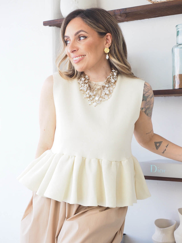 Knit Top with Frill