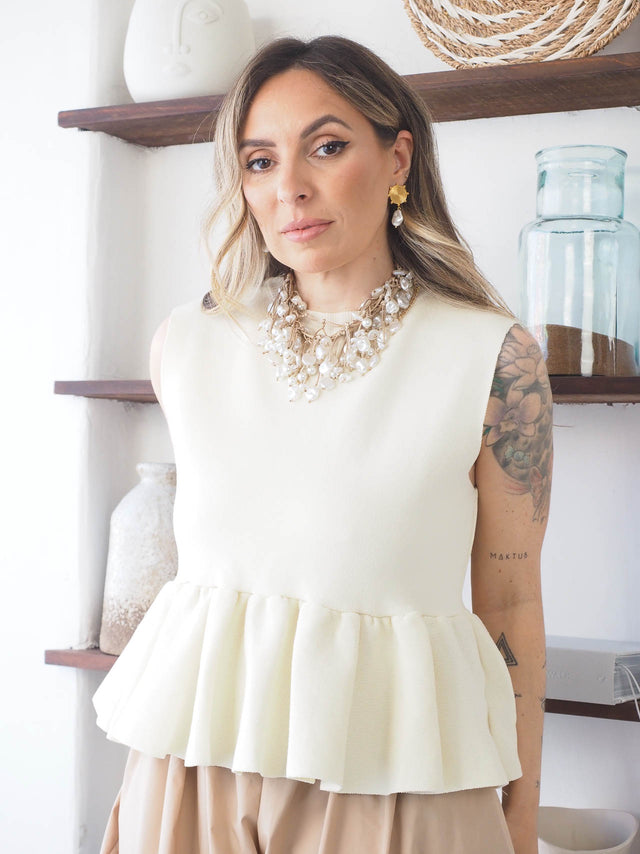 Knit Top with Frill